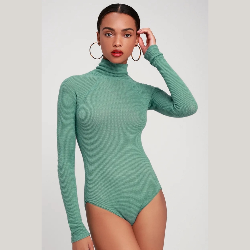 FREE PEOPLE SAGE GREEN BODYSUIT